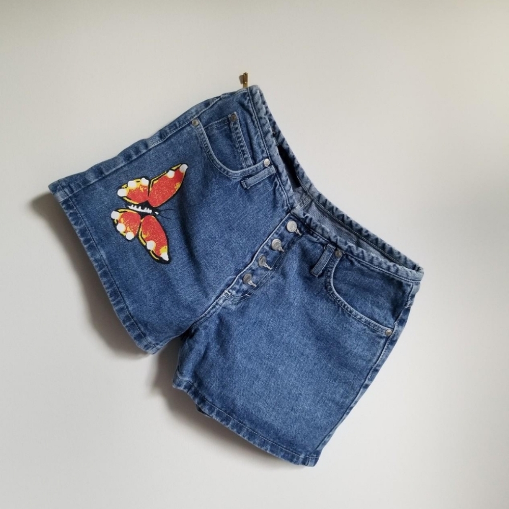 Butterfly Denim Shorts
